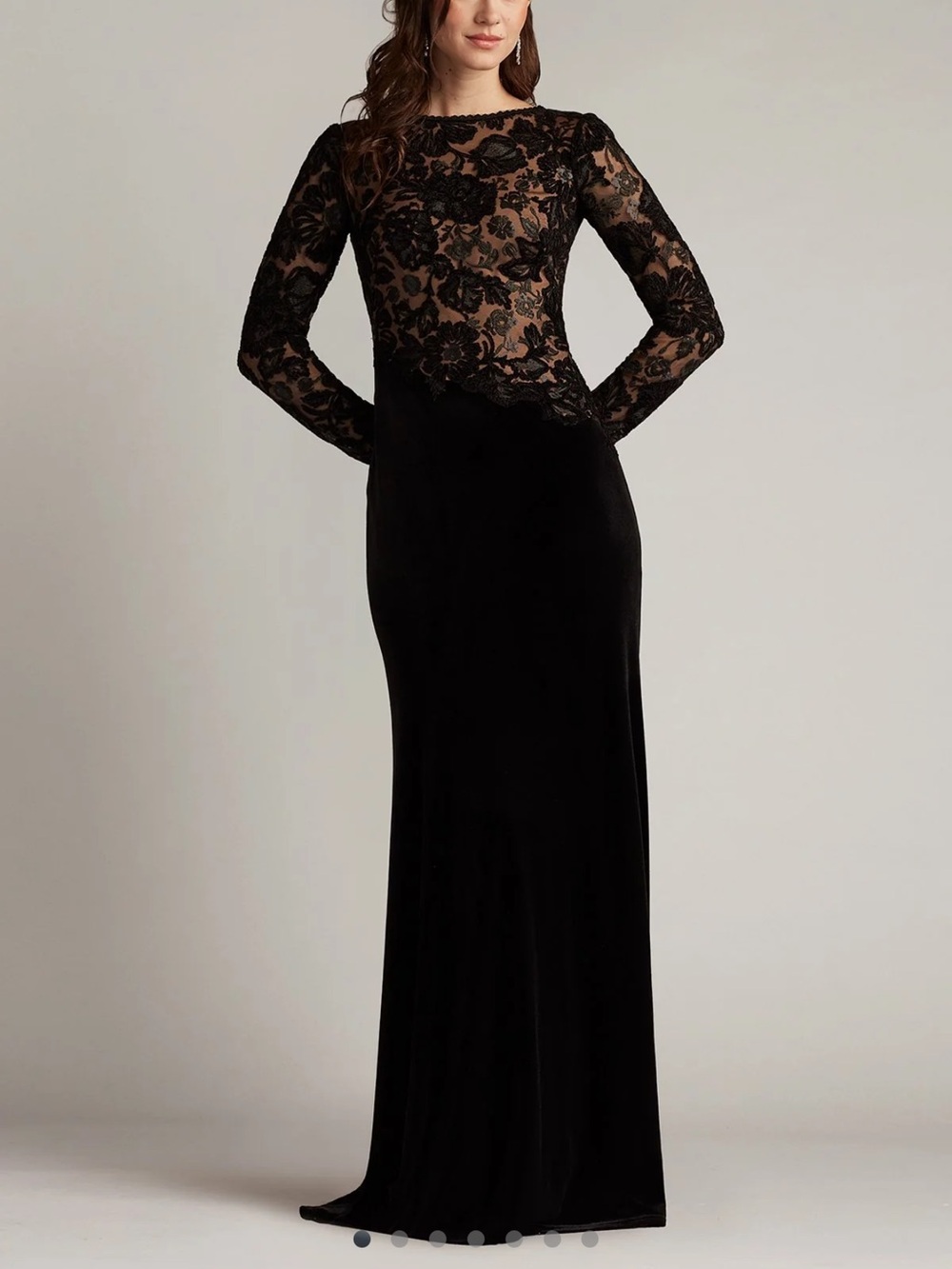 Tadashi Shoji Forena Embroidered Crepe Gown